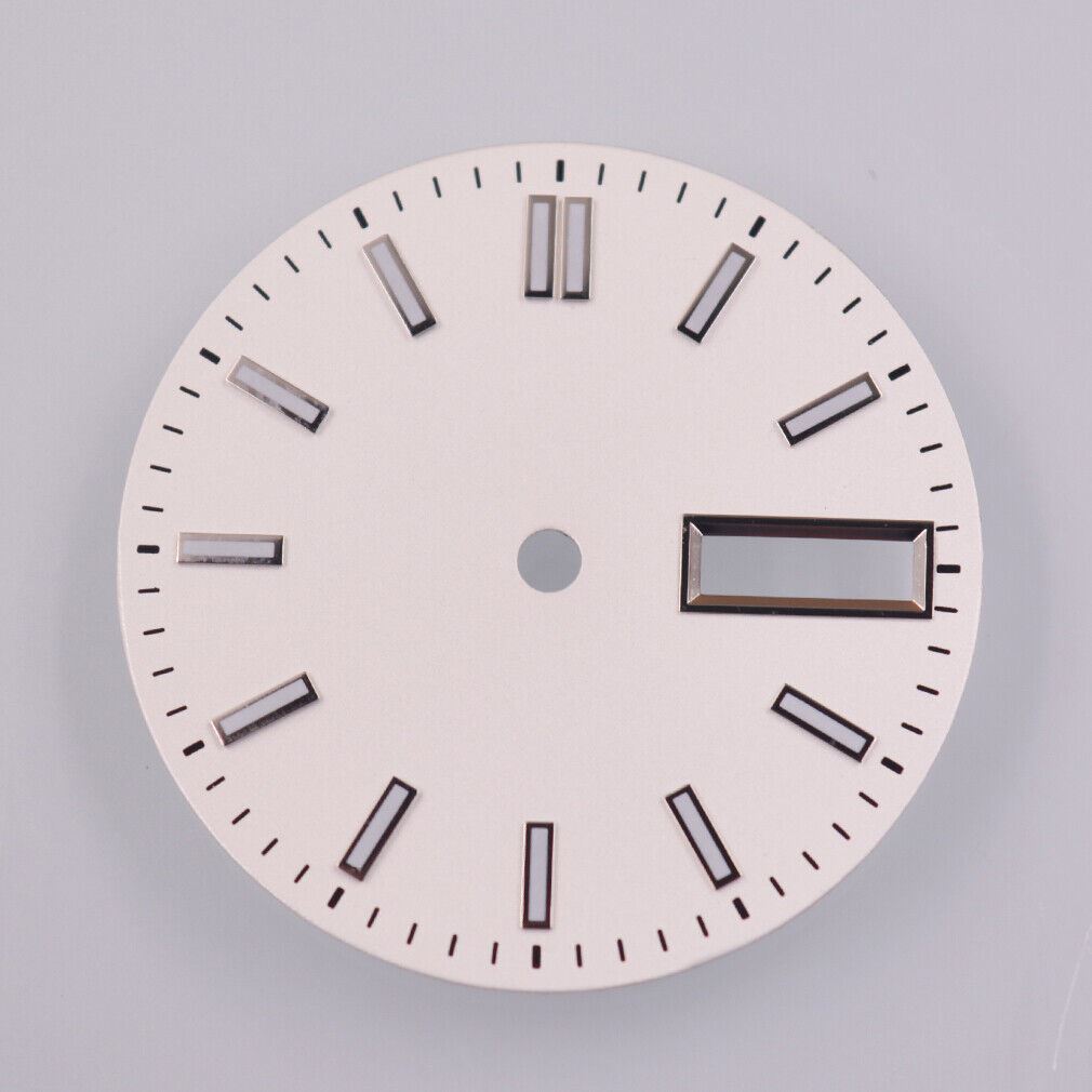 Cadran de montre lumineux vert 29 mm compatible avec le mouvement NH36 NH36A, noir/bleu/blanc