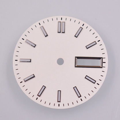 Cadran de montre lumineux vert 29 mm compatible avec le mouvement NH36 NH36A, noir/bleu/blanc