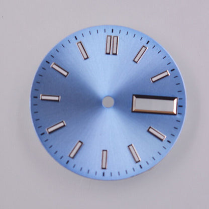Cadran de montre lumineux vert 29 mm compatible avec le mouvement NH36 NH36A, noir/bleu/blanc