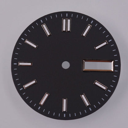 Cadran de montre lumineux vert 29 mm compatible avec le mouvement NH36 NH36A, noir/bleu/blanc
