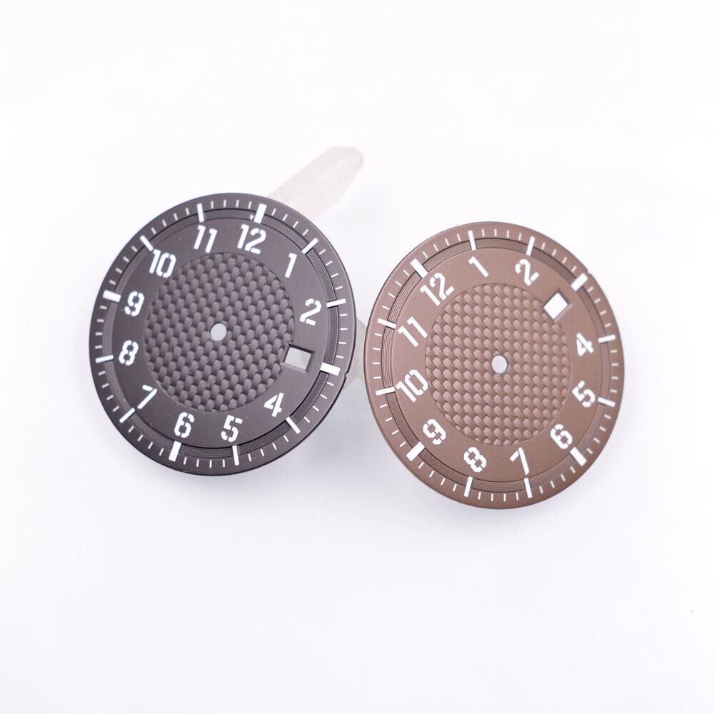 Cadran de montre lumineux vert de 34,50 mm, compatible avec les mouvements NH35, NH35A, NH36 et NH36A