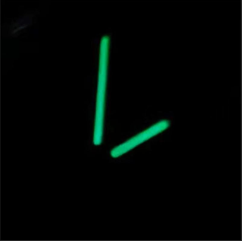 Green luminous watch hands set by MYT for NH35 NH36 movements, enhancing nighttime time reading accuracy.