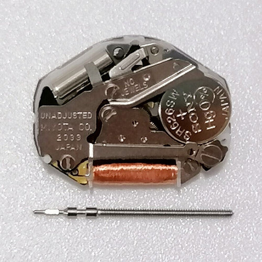 Mouvement à quartz Miyota 2033 3 aiguilles à pignon haut H5 avec tige de montre
