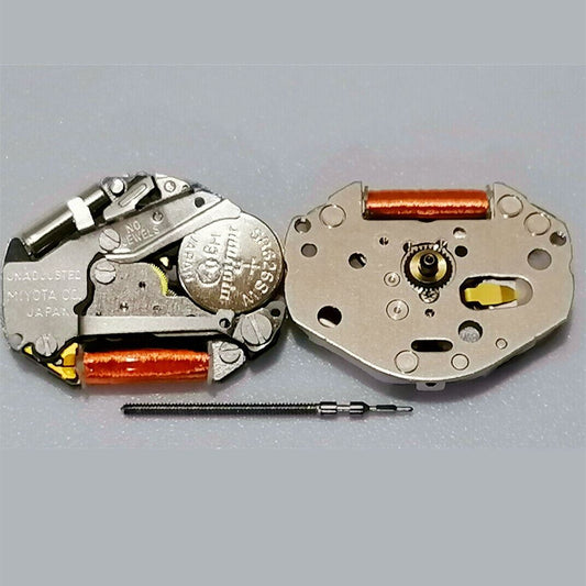 Mouvement à quartz Miyota 2035 à 3 aiguilles avec tige de montre.