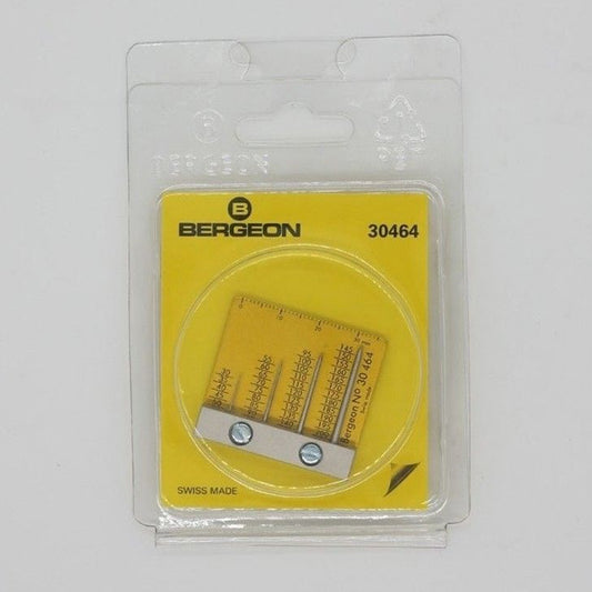 Bergeon 30464 watch hand gauge tool for precise hole measurement in watch accessories.