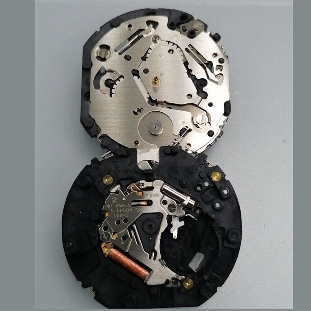 Hattori Epson VX9PE quartz watch movement, precision Japan-made replacement for watch repairs.