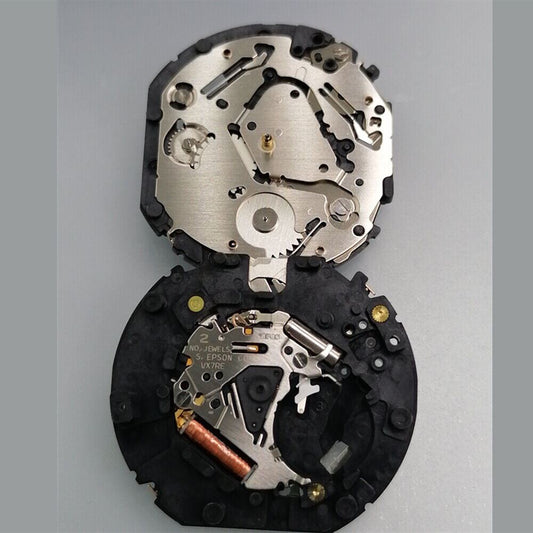 Hattori Epson VX7RE quartz watch movement, precision Japanese craftsmanship for watch repairs.