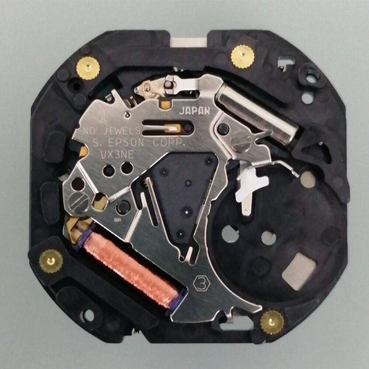 Hattori Epson VX3NE quartz watch movement, precision Japan-made component for watch accessories.