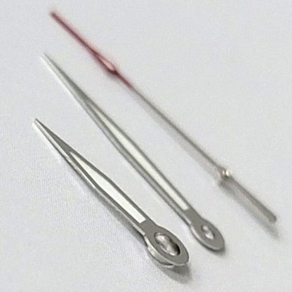 Green luminous watch hands set compatible with NH35A/NH36A/4R36 movements, fits 8.5/12mm sizes.