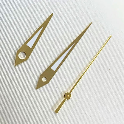 Green luminous watch hands set by A10 for NH35A movement, sizes 10mm and 14.5mm, ideal for watch repair.