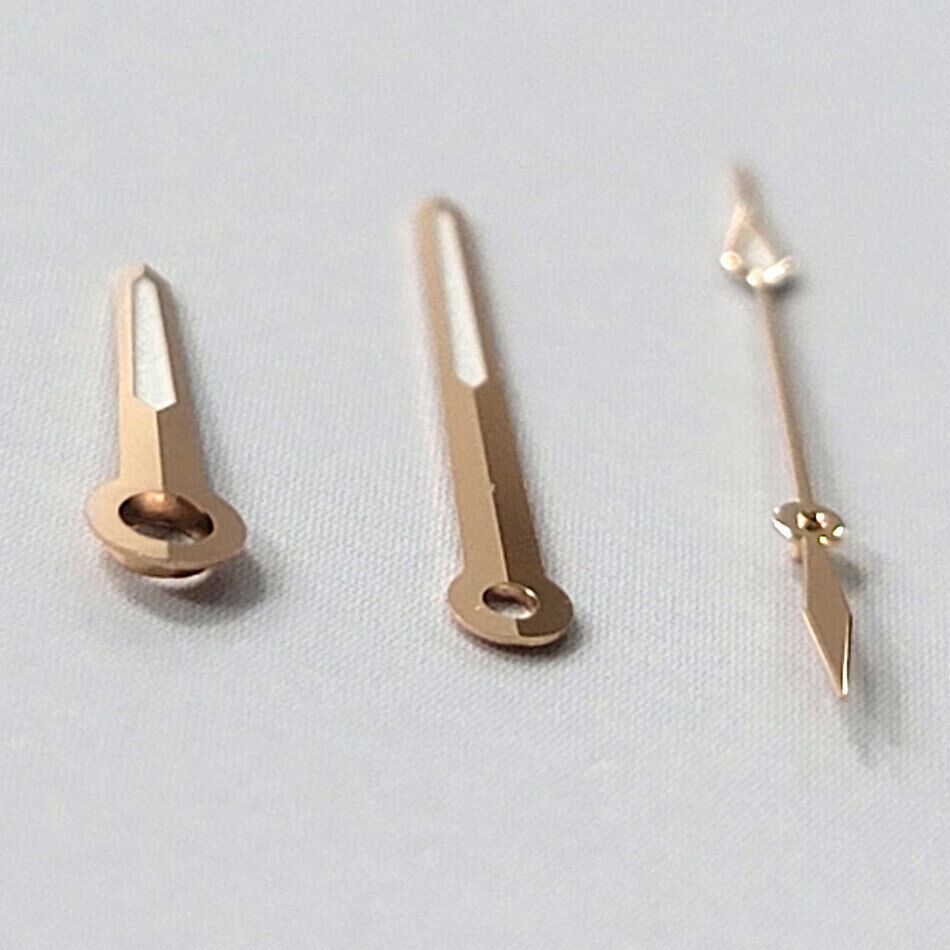 Rose gold luminous watch hands set by B10, compatible with NH35A/NH36A/4R36 automatic movements.
