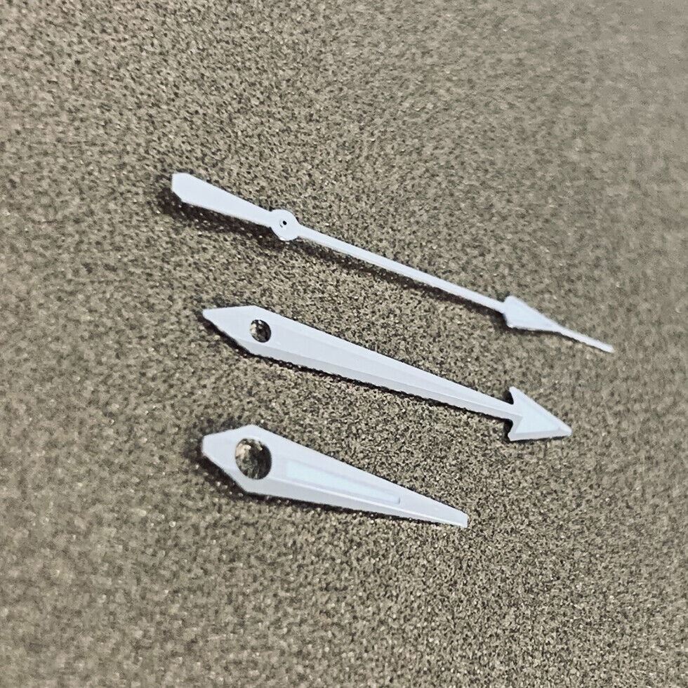Blue luminous silver second watch hands set compatible with NH35A, NH36A, 4R, 7S movements by BB6.