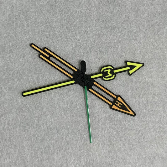 Green luminous watch hands set for NH35A/NH36A movement by B24, ideal for watch repair and customization.