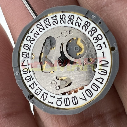 Miyota 6L12 Quartz Movement with Date Display at 3, Japan-Made Precision for Watch Repairs