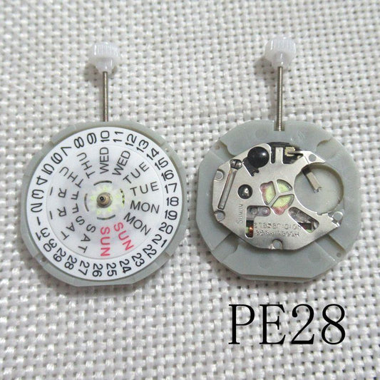Mouvement à quartz de remplacement flambant neuf Sunon PE28 3 aiguilles Jour Date Mouvement