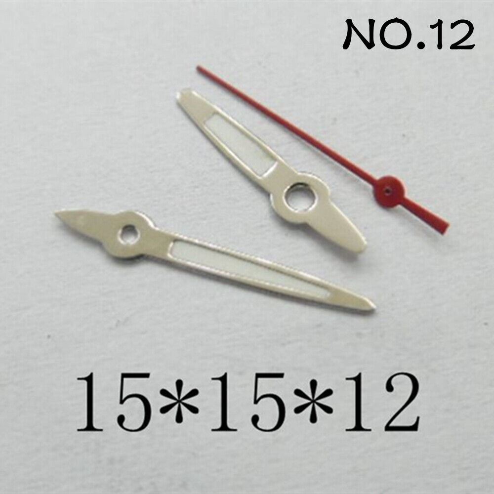 Luminous watch hands set for Miyota 2035 movement, 15mm/15mm/12mm lengths by NO.12 brand