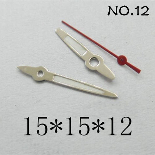 Luminous watch hands set for Miyota 2035 movement, 15mm/15mm/12mm lengths by NO.12 brand