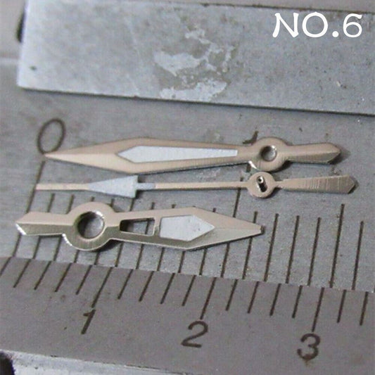 Luminous watch hands set for Miyota 2035 movement by NO.6, ideal for enhancing visibility in low light.