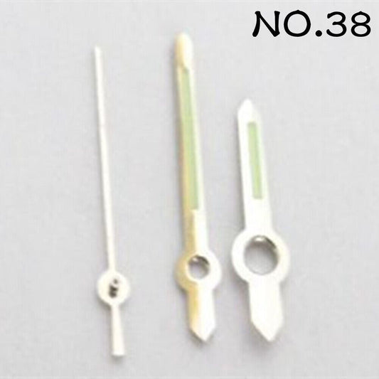 Luminous watch hands set by NO.38 for Miyota 2035 movement, ideal for night visibility and repairs
