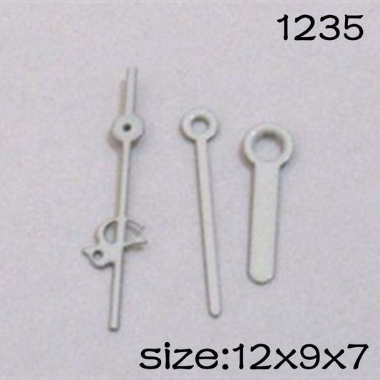 Silver watch hands set for Miyota 2035 movement, sizes 12mm, 7mm, 9mm ? precise fit and style.