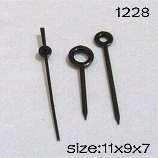 Black watch hands set for Miyota 2035 movement, lengths 11mm/9mm/7mm, precise fit by NO.1228 brand.