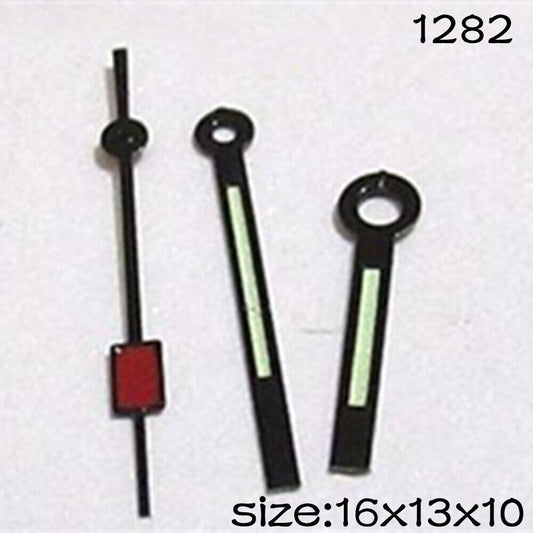 Set of NO.1282 watch hands for Miyota 2015 movement, 16mm, 13mm, and 10mm lengths, precision fit.