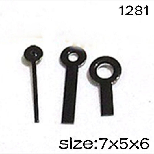 Black set of watch hands for Miyota 2015 movement, lengths 7mm/5mm/6mm, high precision NO.1281