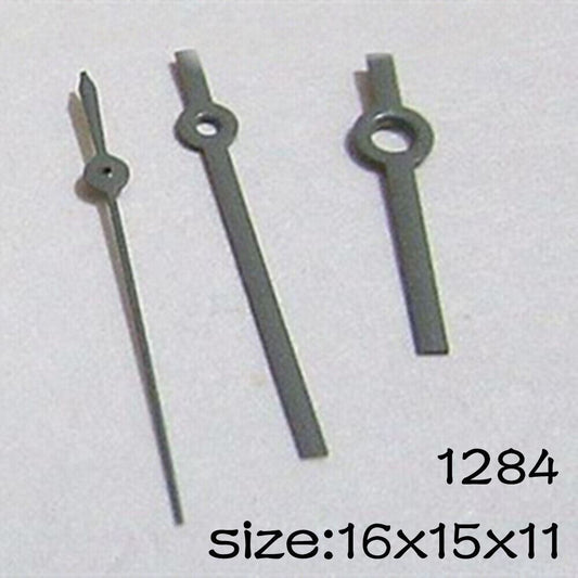 Set of NO.1284 watch hands for Miyota 2015 movement, sizes 16mm, 15mm, and 11mm, perfect for repair and customization.
