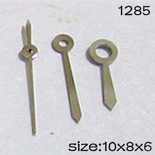 Set of NO.1285 watch hands for Miyota 2015 movement, 10mm/8mm/6mm lengths, precision fit.