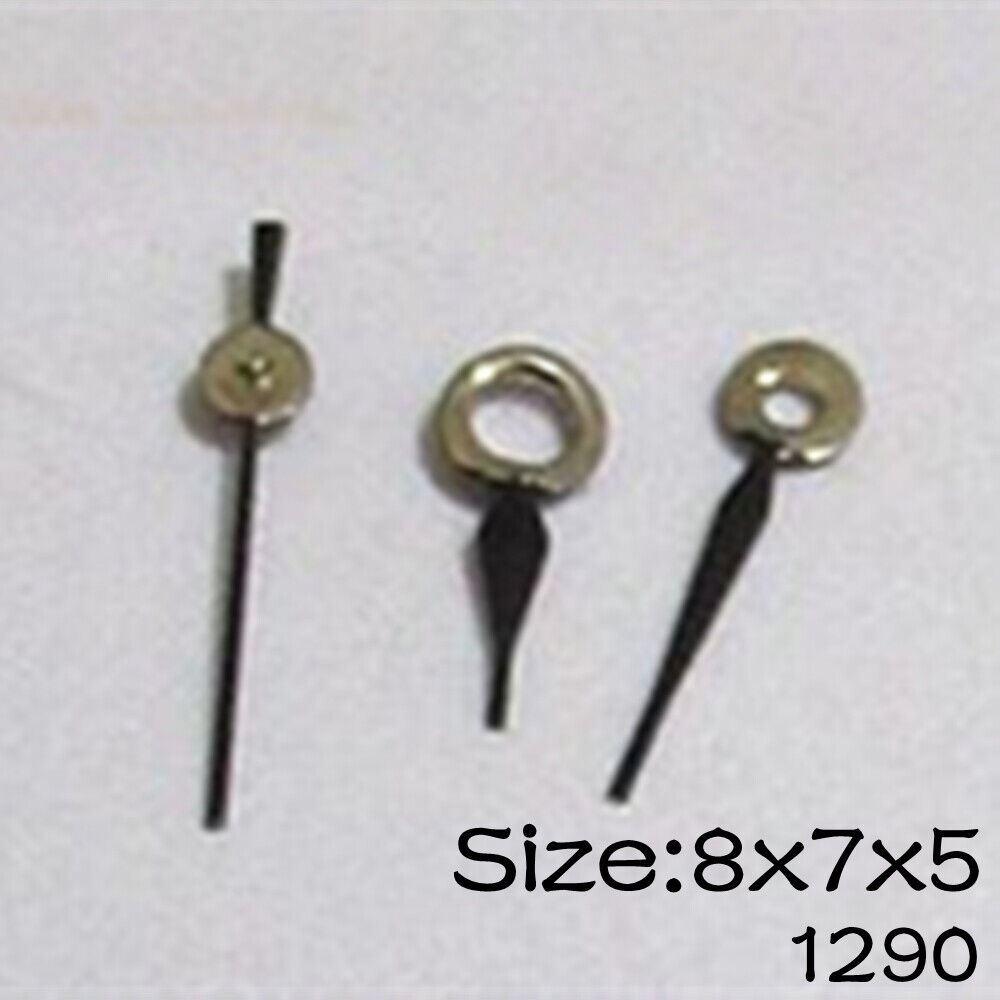 Black watch hands set for Miyota 2015 movement, lengths 8mm/7mm/5mm, precise replacement by NO.1290.