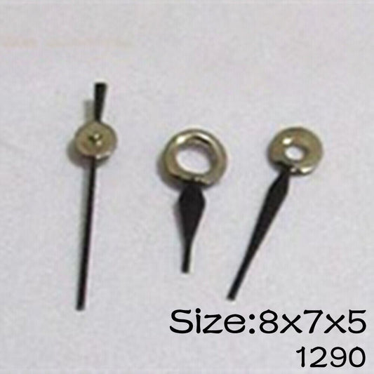 Black watch hands set for Miyota 2015 movement, lengths 8mm/7mm/5mm, precise replacement by NO.1290.