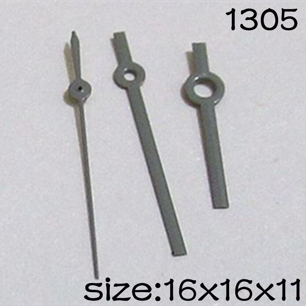 Silver watch hands set for Miyota 2015 movement, 16mm/16mm/11mm, precision fit by NO.1305 brand.