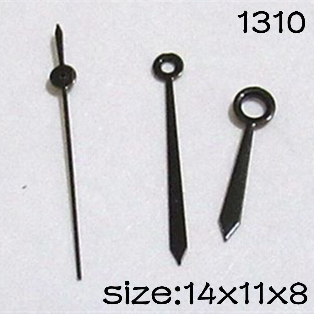 Black set of watch hands for Miyota 2015 movement, lengths 14mm/11mm/8mm, brand NO.1310