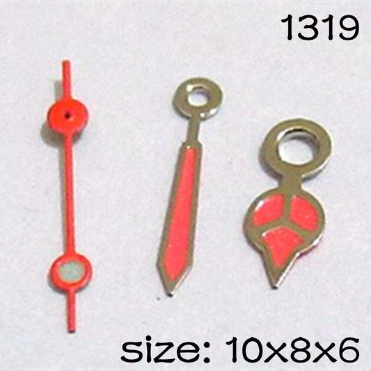 Luminous watch hands set for Miyota 2015 movement, 10mm/8mm/6mm lengths by NO.1319, ideal for repair.