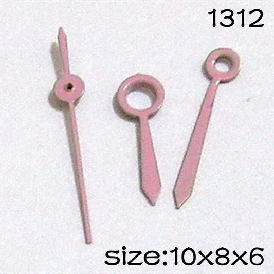 Pink watch hands set for Miyota 2015 movement, 10mm/8mm/6mm lengths, stylish upgrade by NO.1312 brand