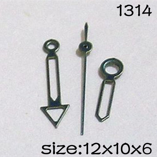 Dark green Miyota 2015 watch hands set, 12mm/10mm/6mm lengths, perfect for precise watch repairs.