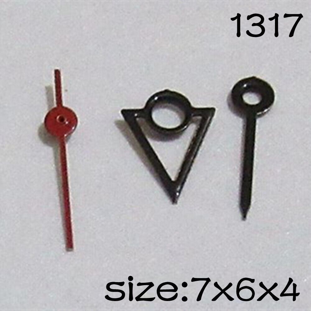 Black watch hands set for Miyota 2015 movement, lengths 7mm/6mm/4mm by NO.1317 brand.