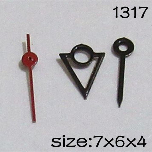 Black watch hands set for Miyota 2015 movement, lengths 7mm/6mm/4mm by NO.1317 brand.