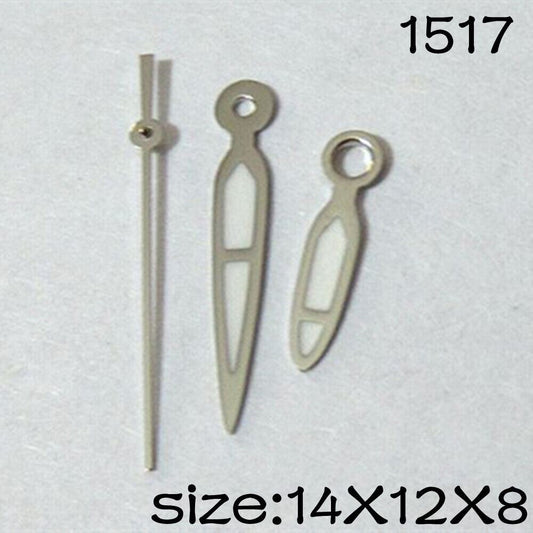 Luminous watch hands set for Miyota 2035 movement, 14mm/12mm/8mm, enhancing night readability.