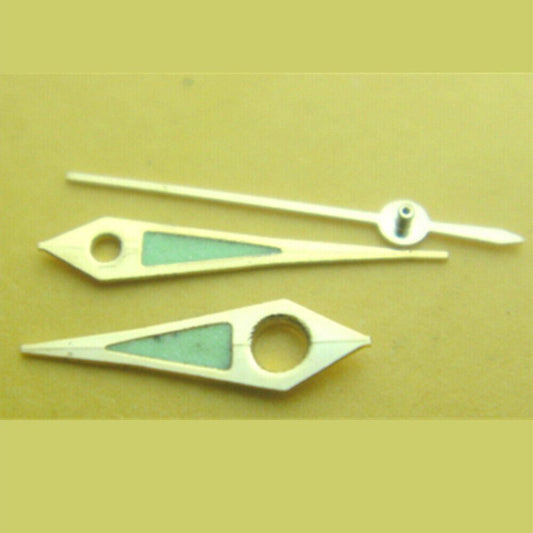 Luminoius golden watch hands set for Miyota 6601 movement, sizes 11mm/9.5mm/8mm, P1-H1-3 by Luminoius.
