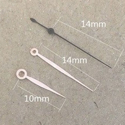 Black second watch hands for Hattori Epson VJ42 quartz movement, precise and durable P1-H2-7 parts.
