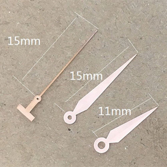 Rose gold watch hands for Hattori Epson TMI VJ42 quartz movement, stylish and precise replacements.