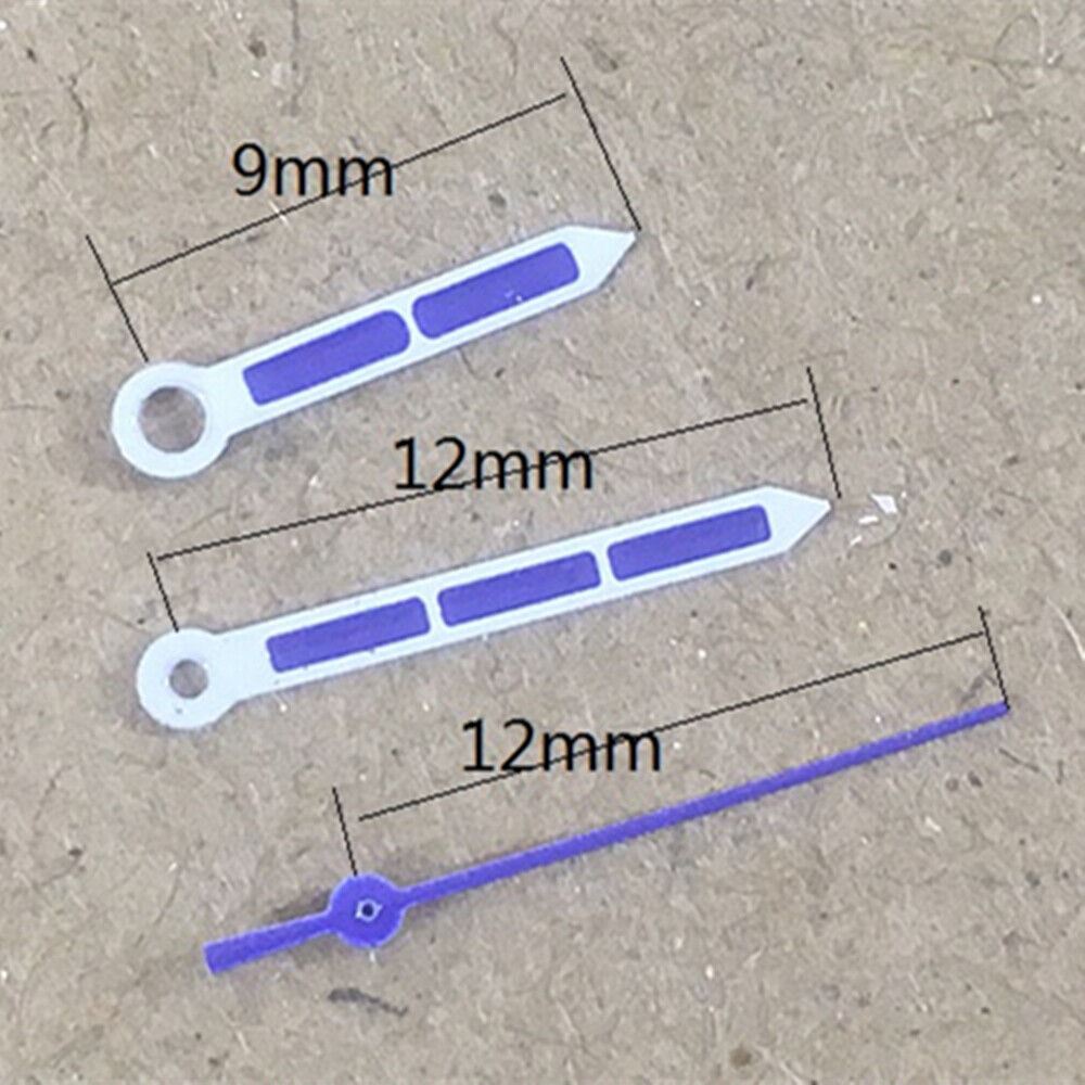 Purple watch hands for Miyota 2035 quartz movement, precision-crafted for easy time reading.