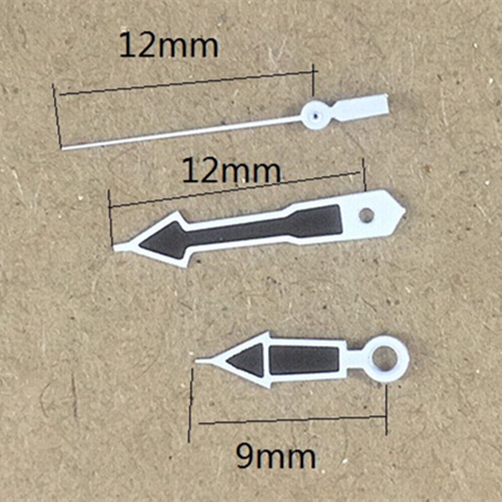 Black silver trim watch hands compatible with Miyota 2035 quartz movement, precise and stylish design by P1-H2-C9.