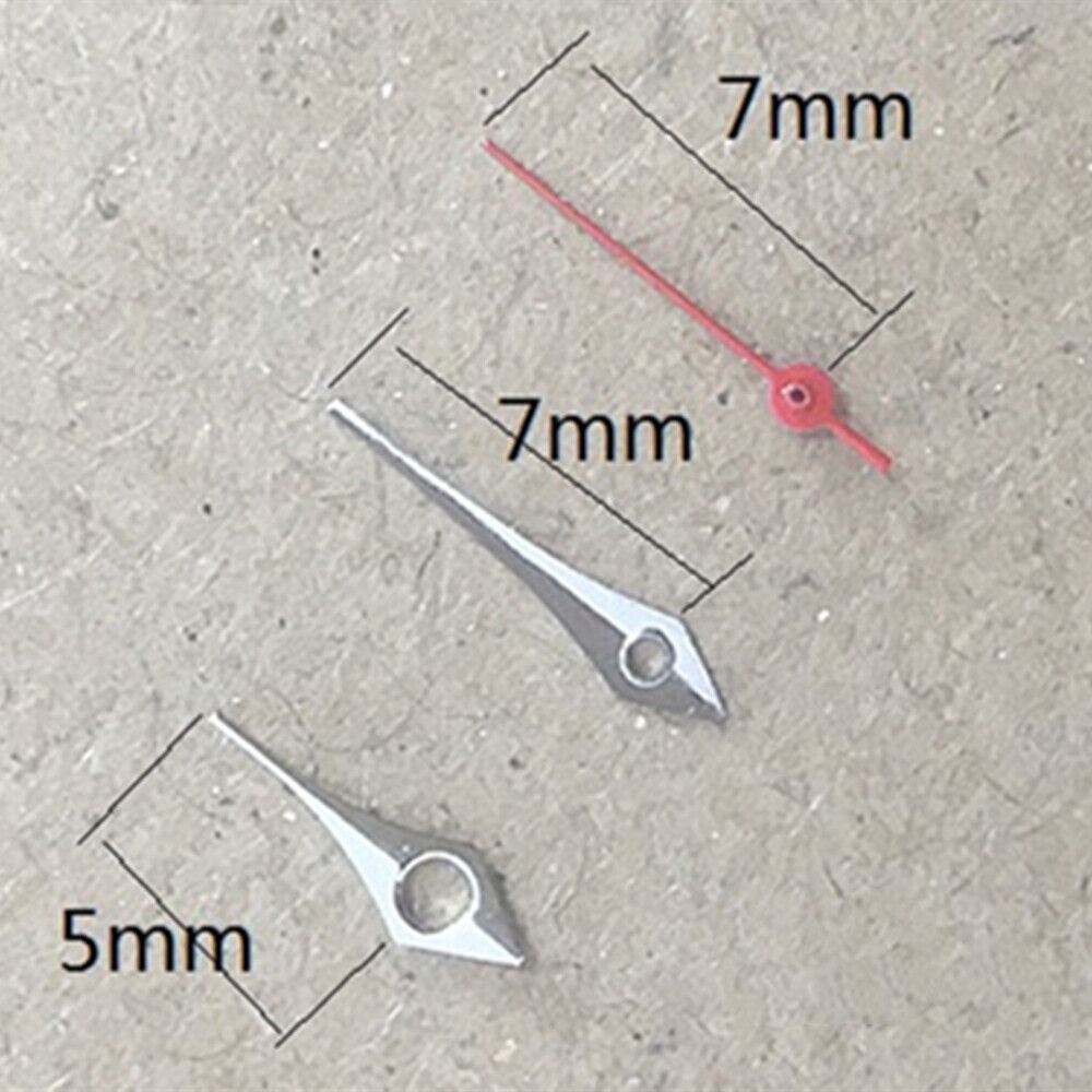 Silver red second hand for Miyota 2035 quartz watch movement, precise replacement part.