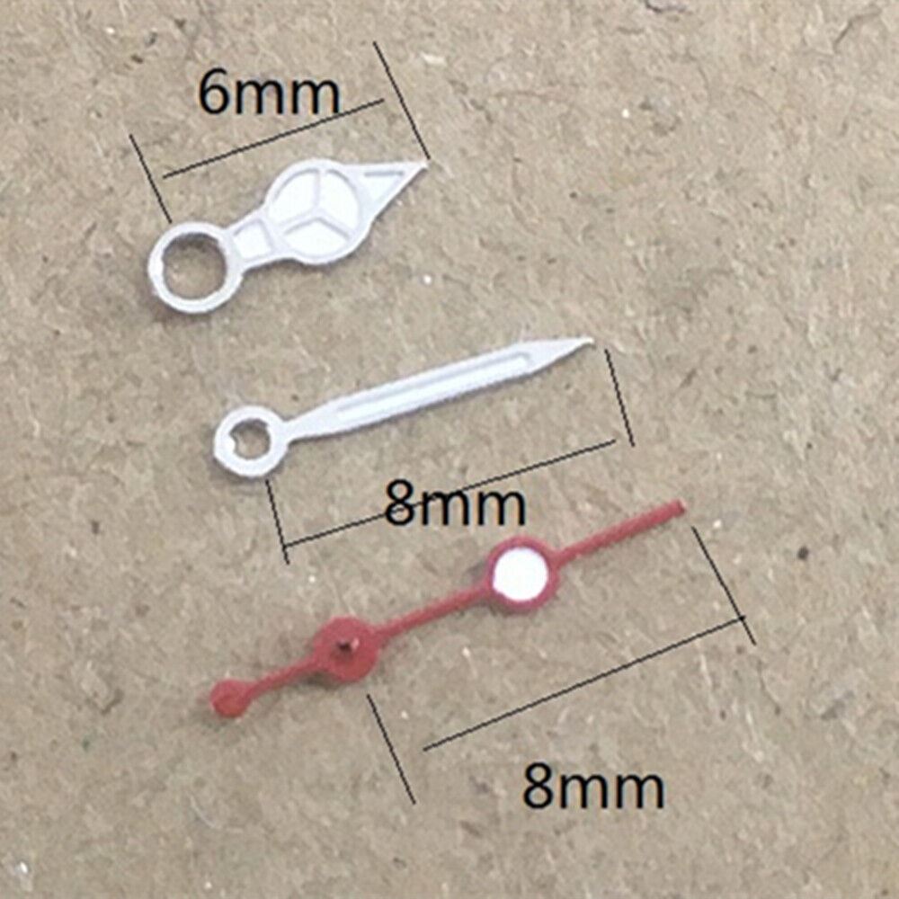 Luminous red second hands for Miyota 2035 quartz watches by P1-H2-C5, precise timing accessory