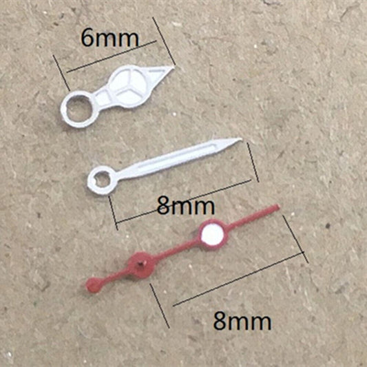 Luminous red second hands for Miyota 2035 quartz watches by P1-H2-C5, precise timing accessory