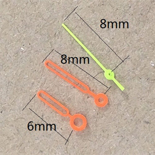 Hollow fluorescent watch hands for Miyota 2035 quartz movement by P1-H3-C28, ideal for easy time reading in low light.
