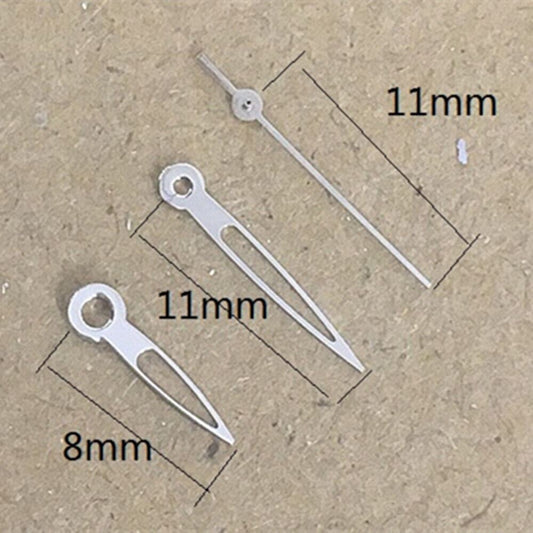 Hollow arrow-shaped watch hands designed for Miyota 2035 quartz movements, enhancing timepiece style by P1-H3-C25.