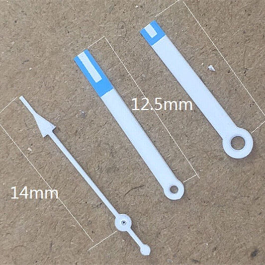 Blue tip white trim watch hands for Miyota 2035 quartz movement by P1-H3-C40, precise and durable.